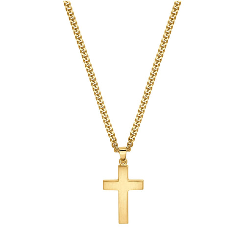 KRUIS COLLIER MAT 925 ZILVER 18 KARAAT VERGULD - IDENTIM®