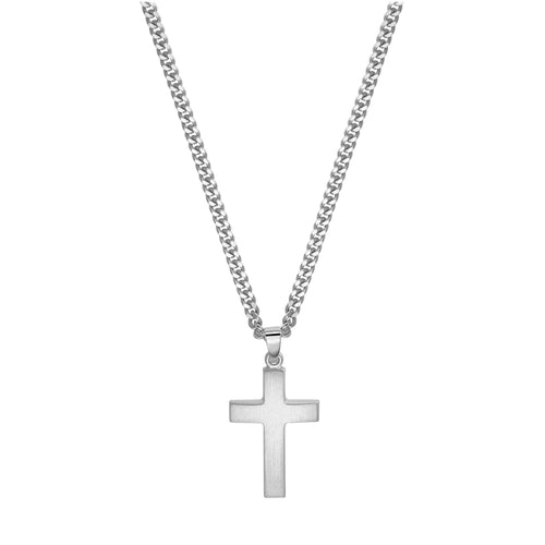 KRUIS COLLIER MAT 925 ZILVER GERHODINEERD - IDENTIM®