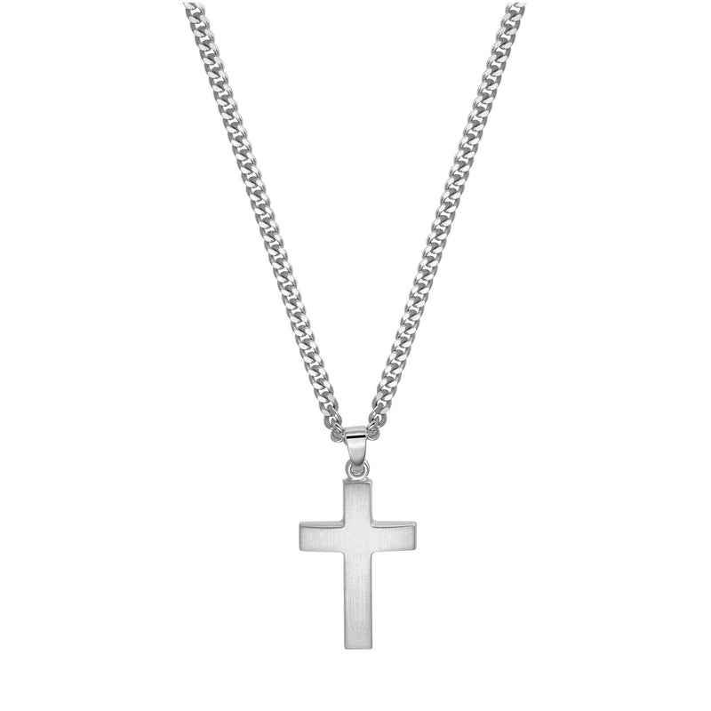KRUIS KETTING MAT 925 ZILVER GERHODINEERD