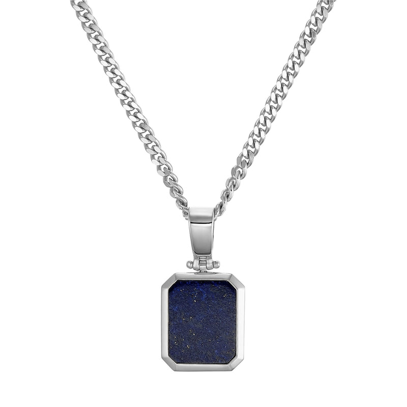LAPIS OCTAGON COLLIER 925 ZILVER GERHODINEERD
