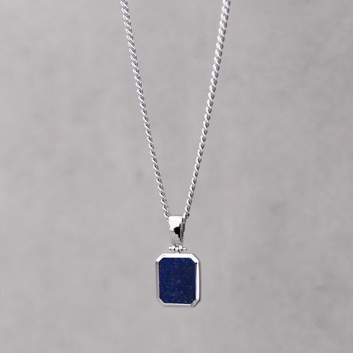 LAPIS OCTAGON COLLIER 925 ZILVER GERHODINEERD - IDENTIM®