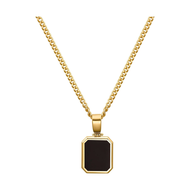 ONYX OCTAGON HALSKETTING 585 GOUD