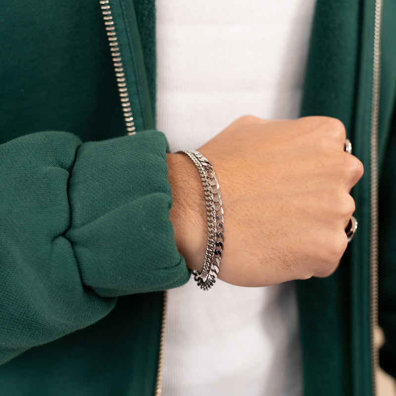 CURB KETTING ARMBAND 925 ZILVER GERHODINEERD 5,00MM