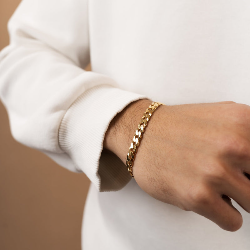TANKETTING ARMBAND 7.80MM 925 ZILVER 18 KARAAT VERGULD