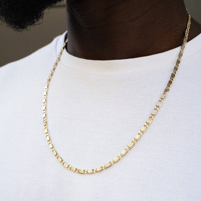 S-ARMOUR KETTING 925 ZILVER 18 KARAAT VERGULD 3,80MM