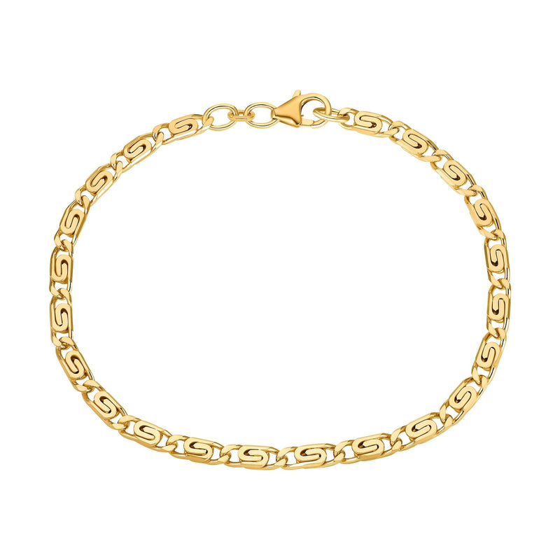 S-ARMBAND 3.80MM 925 ZILVER 18 KARAAT VERGULD