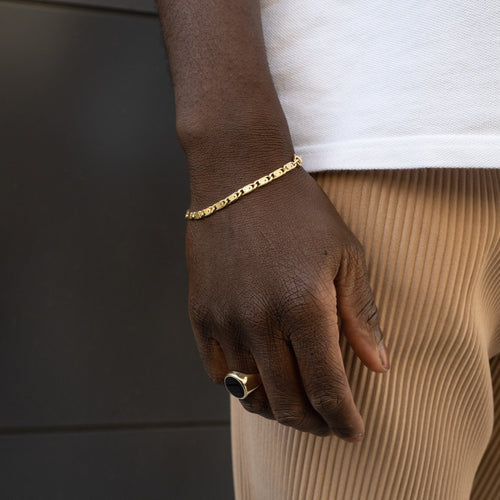 S-ARMBAND 3.80MM 925 ZILVER 18 KARAAT VERGULD - IDENTIM®