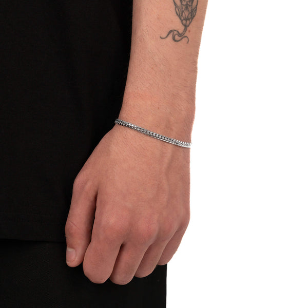CURB KETTING CUBAANSE ARMBAND 925 ZILVER GERHODINEERD 4,00MM - IDENTIM®