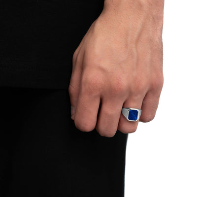 AFSLUITRING LAPIS OKTAGON 585, 750 WITGOUD, 950 PLATINA