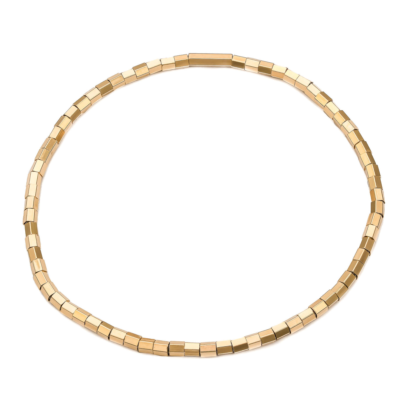 FACETGESLEPEN ZESHOEK ARMBAND ELASTISCH 750 GOUD