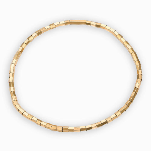 FACETGESLEPEN ZESHOEK ARMBAND ELASTISCH 750 GOUD