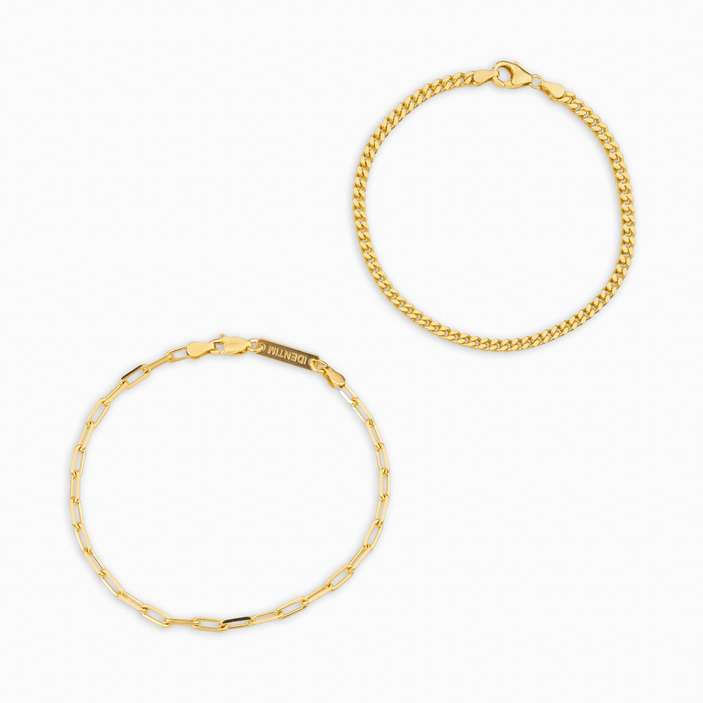 ARMBAND SET ARMOUR PAPERCLIP 925 ZILVER 18 KARAAT VERGULD