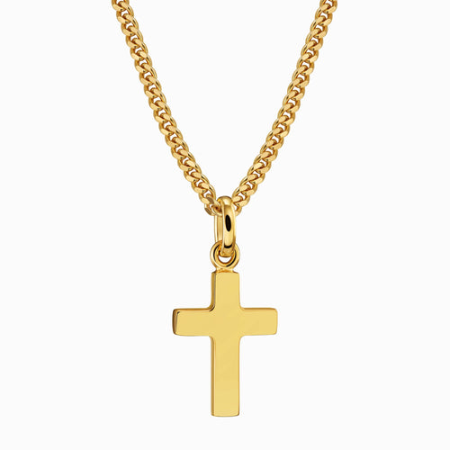 KRUIS KETTING 925 ZILVER 18 KARAAT VERGULD