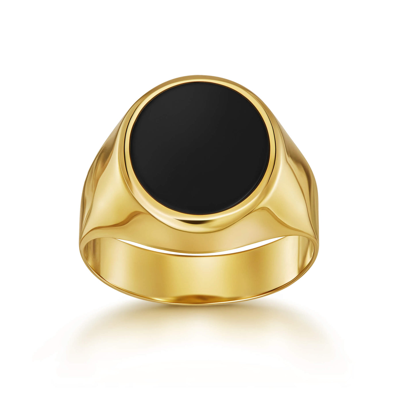 ZEGELRING ONYX OVAAL 585 GOUD