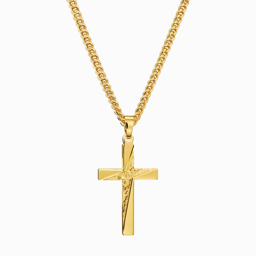 KRUIS KETTING 925 ZILVER 18 KARAAT VERGULD