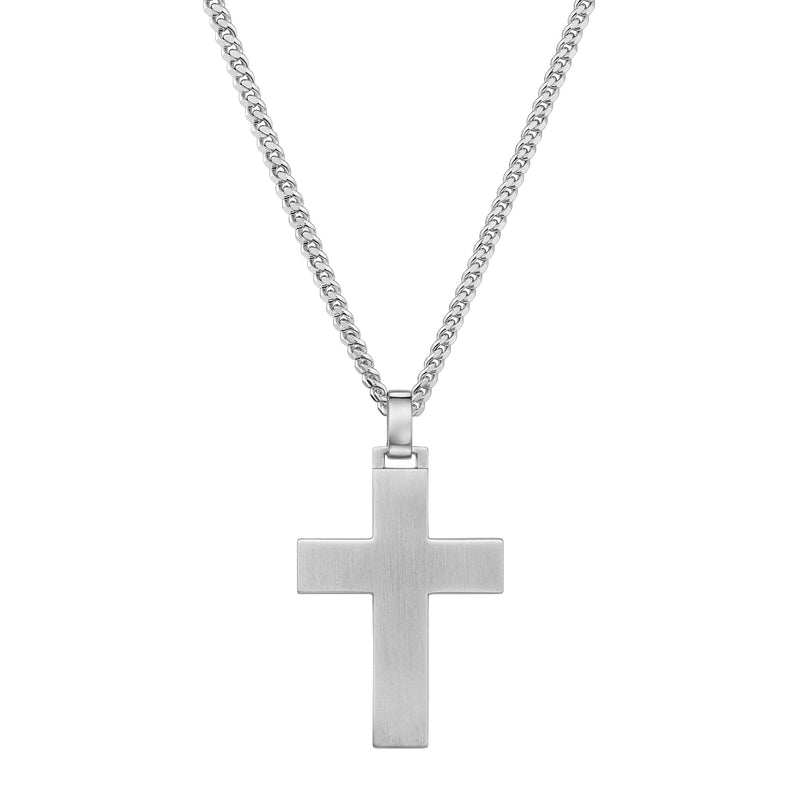 KRUIS KETTING MAT 925 ZILVER GERHODINEERD