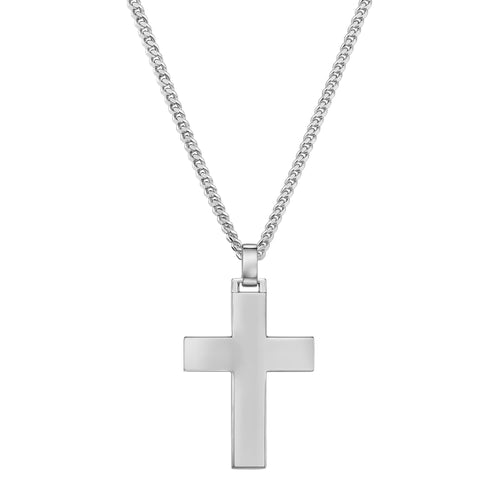 KRUIS KETTING GEPOLIJST 925 ZILVER GERHODINEERD
