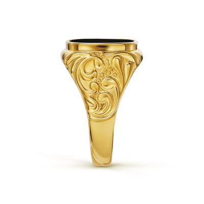ART NOUVEAU ZEGELRING LAPIS 585, 750 GOUD