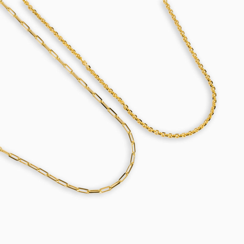 PAPERCLIP & ERWTENSET 925 ZILVER 18 KARAAT VERGULD