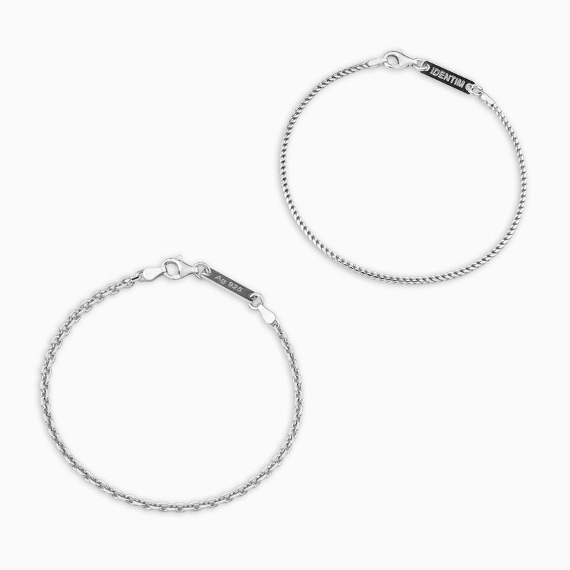 ARMBAND SET ERBS FRANCO ZILVER ARMBAND 925 ZILVER GERHODINEERD