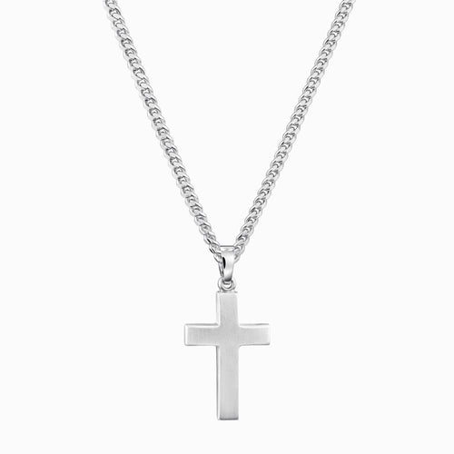 KRUIS KETTING MAT 925 ZILVER GERHODINEERD