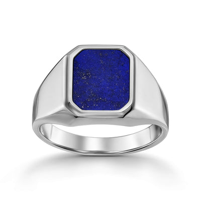 AFSLUITRING LAPIS OKTAGON 585, 750 WITGOUD, 950 PLATINA