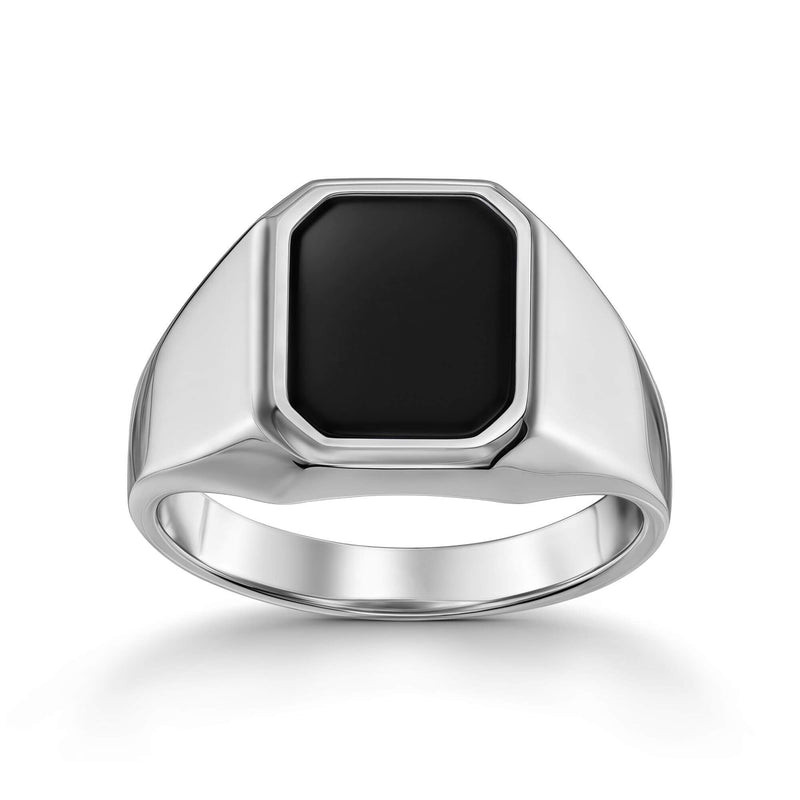 AFSLUITRING ONYX OKTAGON 585, 750 WITGOUD, 950 PLATINA