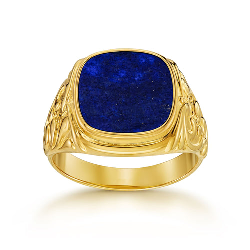 ART NOUVEAU ZEGELRING LAPIS 585, 750 GOUD