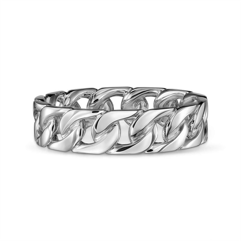 CUBAAN/PANZER RING 925 ZILVER GERHODINEERD