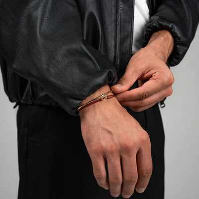 GLORIE ARMBAND BORDEAUX STOF ARMBAND 585 GOUD