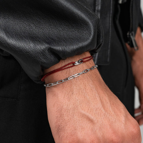 GLORIE ARMBAND BORDEAUX STOFFARBAND 585 WITGOUD