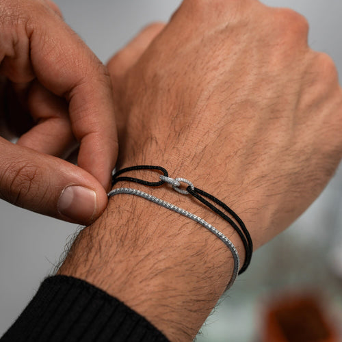 BRILLIANCE ARMBAND STOF ARMBAND 585 WITGOUD LAB DIAMANTEN