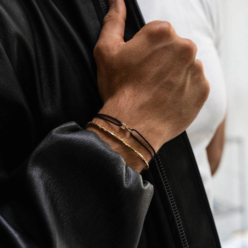 GLORIE ARMBAND ZWART STOF ARMBAND 585 GOUD