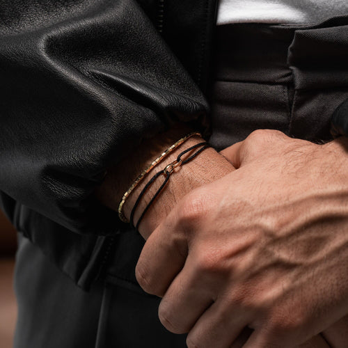 GLORIE ARMBAND ZWART STOF ARMBAND 585 GOUD