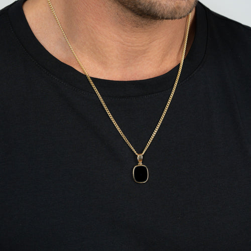 ONYX KETTING 585 GOUD