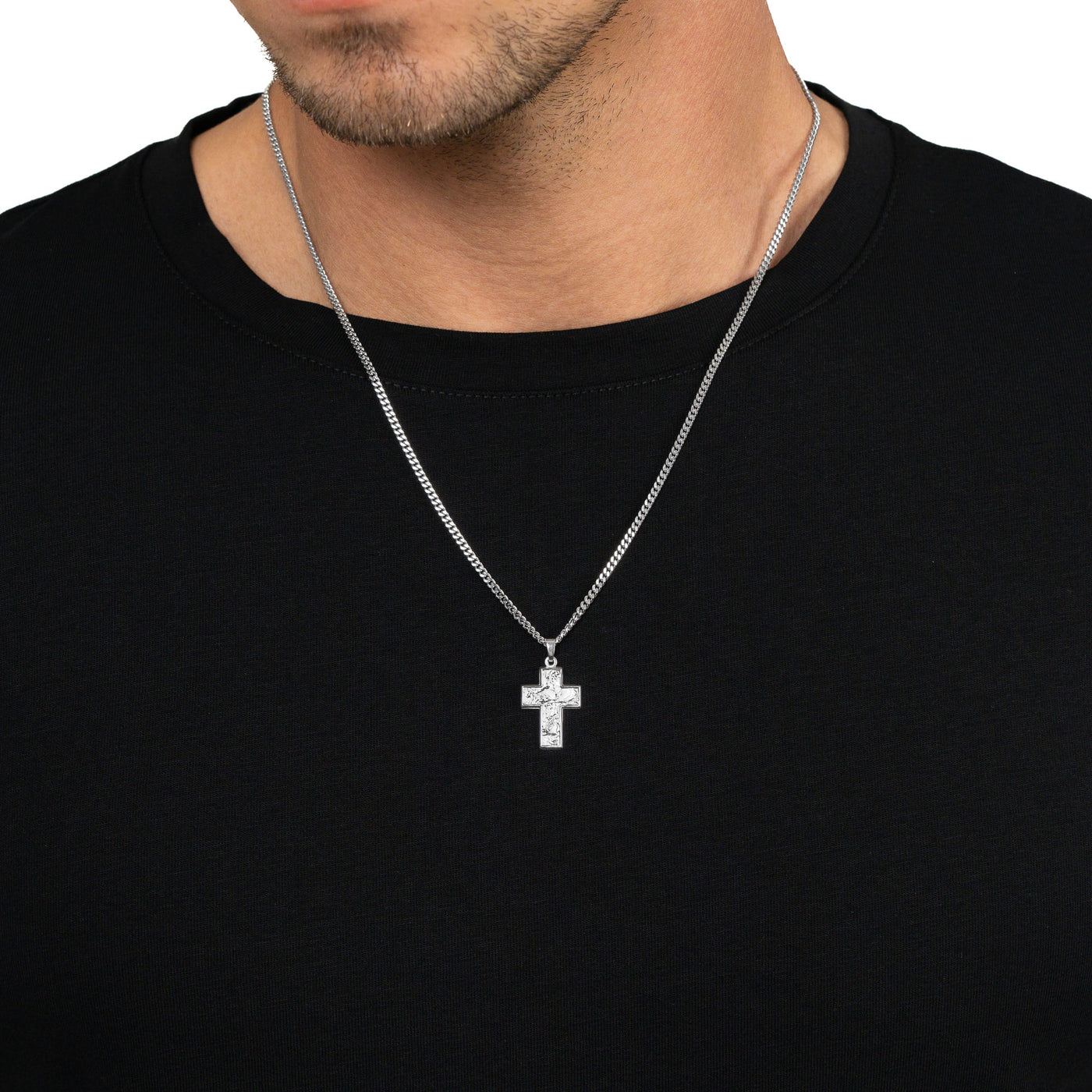 KRUIS COLLIER SUENO 925 ZILVER GERHODINEERD