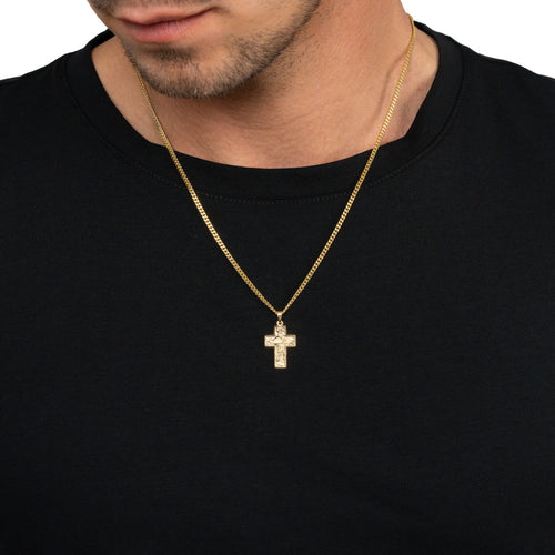 KRUIS COLLIER SUENO 925 ZILVER 18 KARAAT VERGULD
