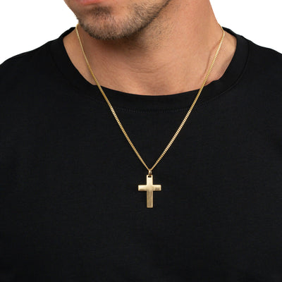 KRUIS KETTING MAT 925 ZILVER 18 KARAAT VERGULD