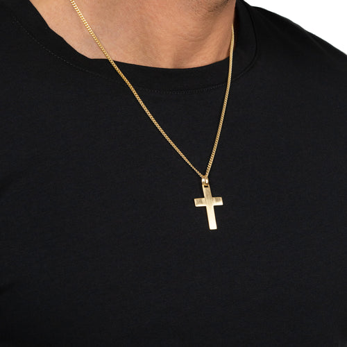 KRUIS KETTING MAT 925 ZILVER 18 KARAAT VERGULD
