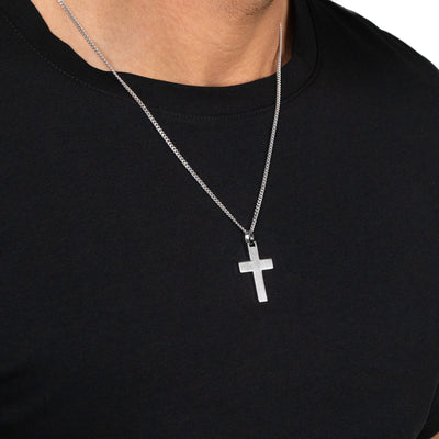KRUIS KETTING MAT 925 ZILVER GERHODINEERD
