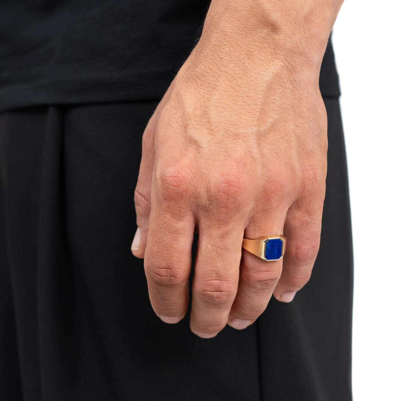 ZEGELRING LAPIS OCTAGON 585, 750 GOUD