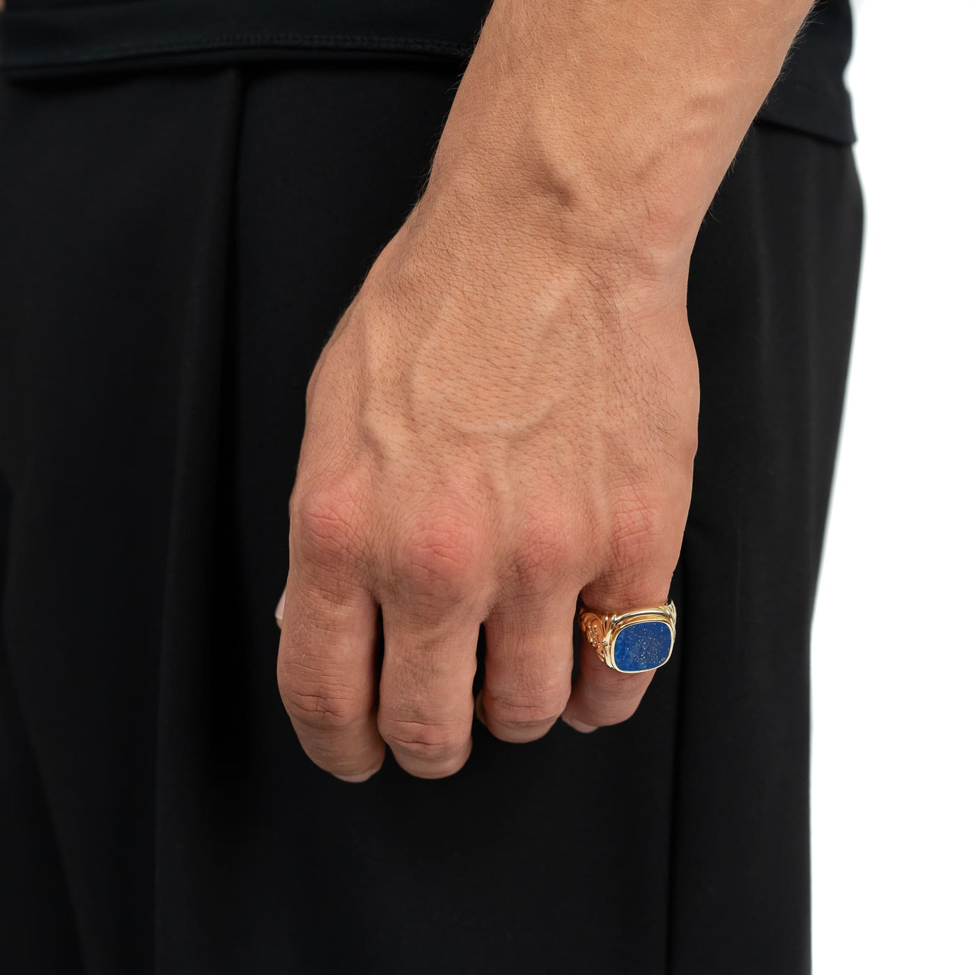ART NOUVEAU ZEGELRING LAPIS 585, 750 GOUD