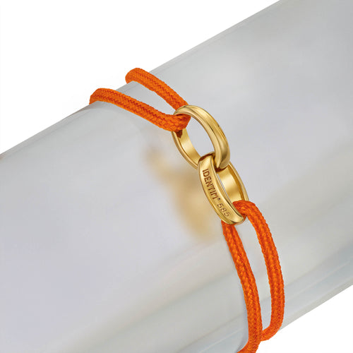GLORIE ARMBAND ORANJE STOFFEN ARMBAND 585 GOUD