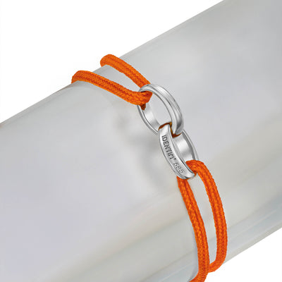GLORIE ARMBAND ORANJE STOFFARBAND 585 WITGOUD