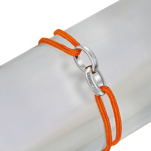GLORIE ARMBAND ORANJE STOFFARBAND 585 WITGOUD