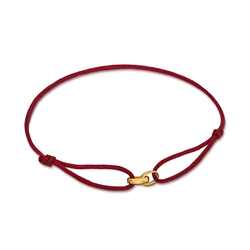 GLORIE ARMBAND BORDEAUX STOF ARMBAND 585 GOUD