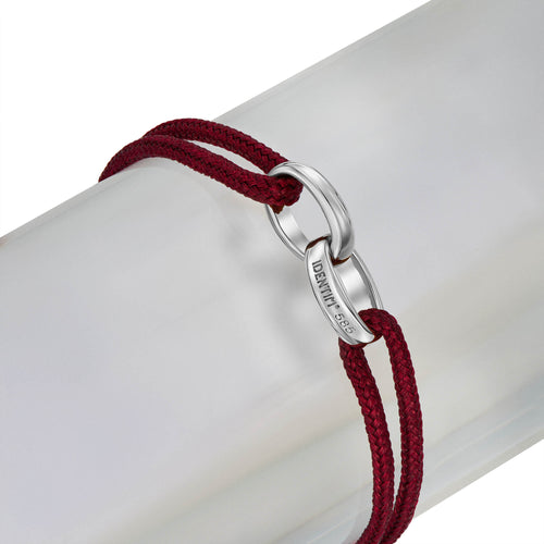 GLORIE ARMBAND BORDEAUX STOFFARBAND 585 WITGOUD