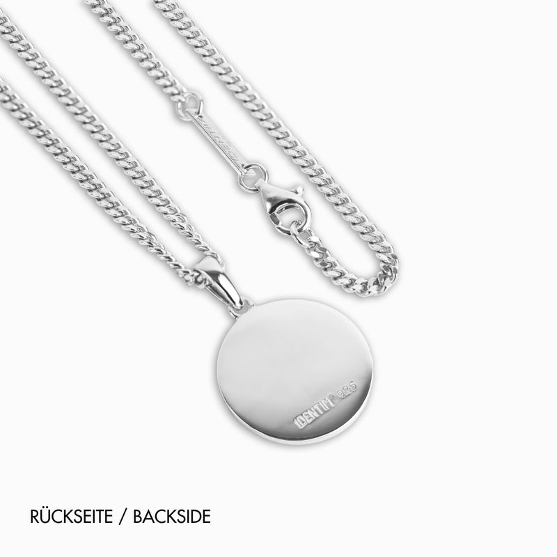 KOMPAS HALSKETTING 925 ZILVER GERHODINEERD