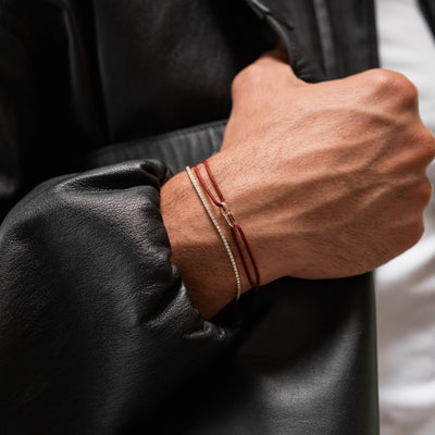 GLORIE ARMBAND BORDEAUX STOF ARMBAND 585 GOUD