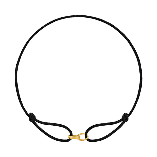 GLORIE ARMBAND ZWART STOF ARMBAND 585 GOUD
